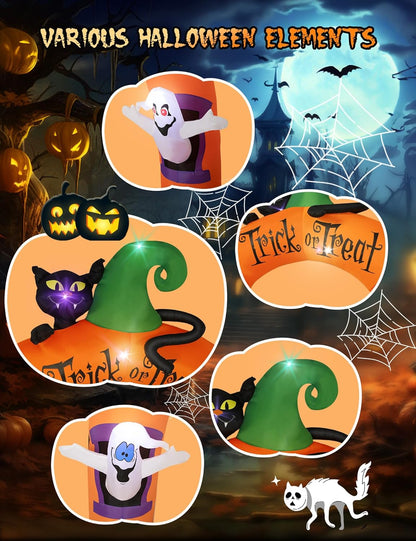 Halloween Ghost & Cat Archway Inflatable