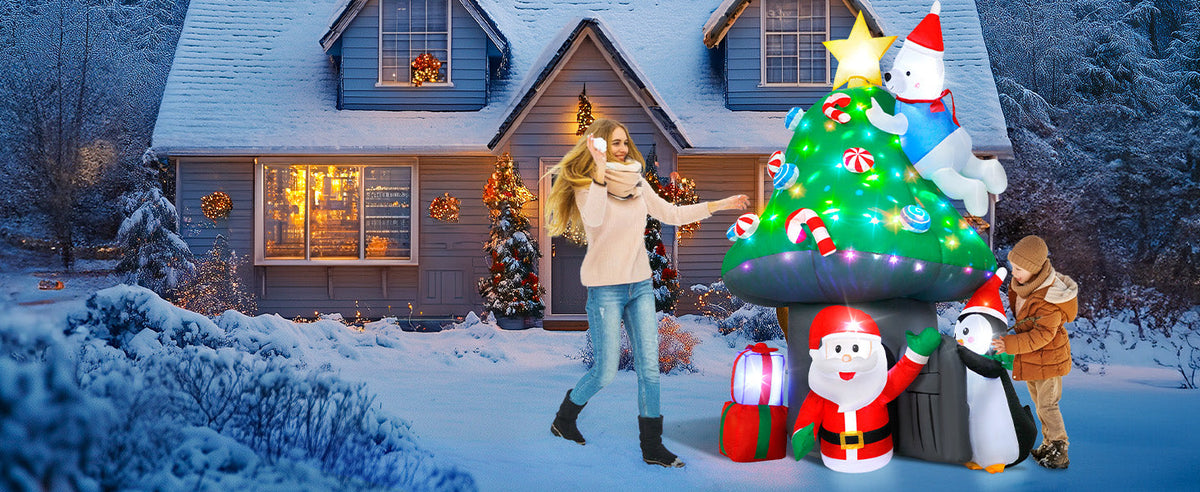 Christmas Mushroom House Inflatable