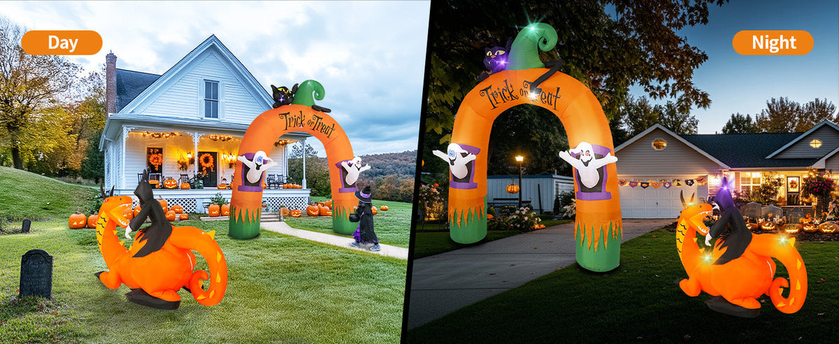 Halloween Ghost & Cat Archway Inflatable