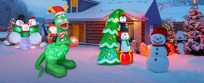 Santa Riding Dinosaur Inflatable