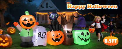 Pumpkin & Black Cat Inflatable