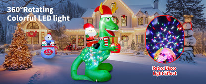 Santa Riding Dinosaur Inflatable