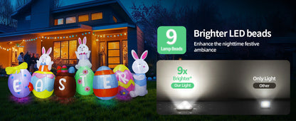 Easter Bunny & Eggs Inflatable