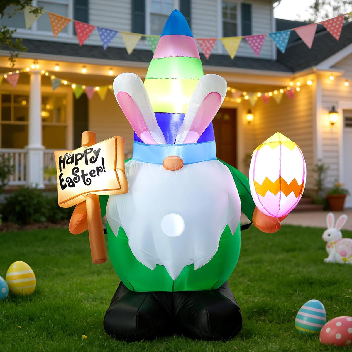 Easter Rabbit Gnome Inflatable