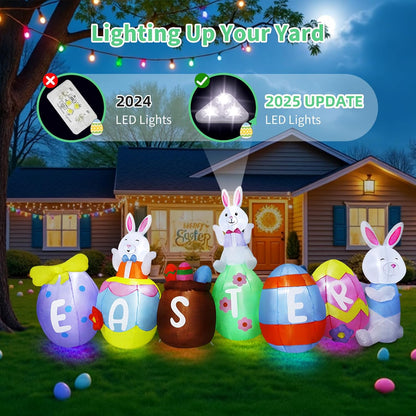 Easter Bunny & Eggs Inflatable