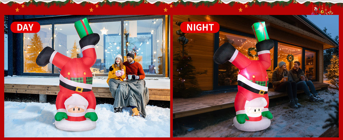 Handstand Santa Inflatable