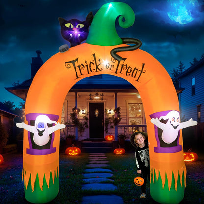 Halloween Ghost & Cat Archway Inflatable