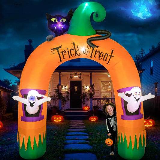 Halloween Ghost & Cat Archway Inflatable