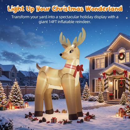 Giant Golden Reindeer Inflatable