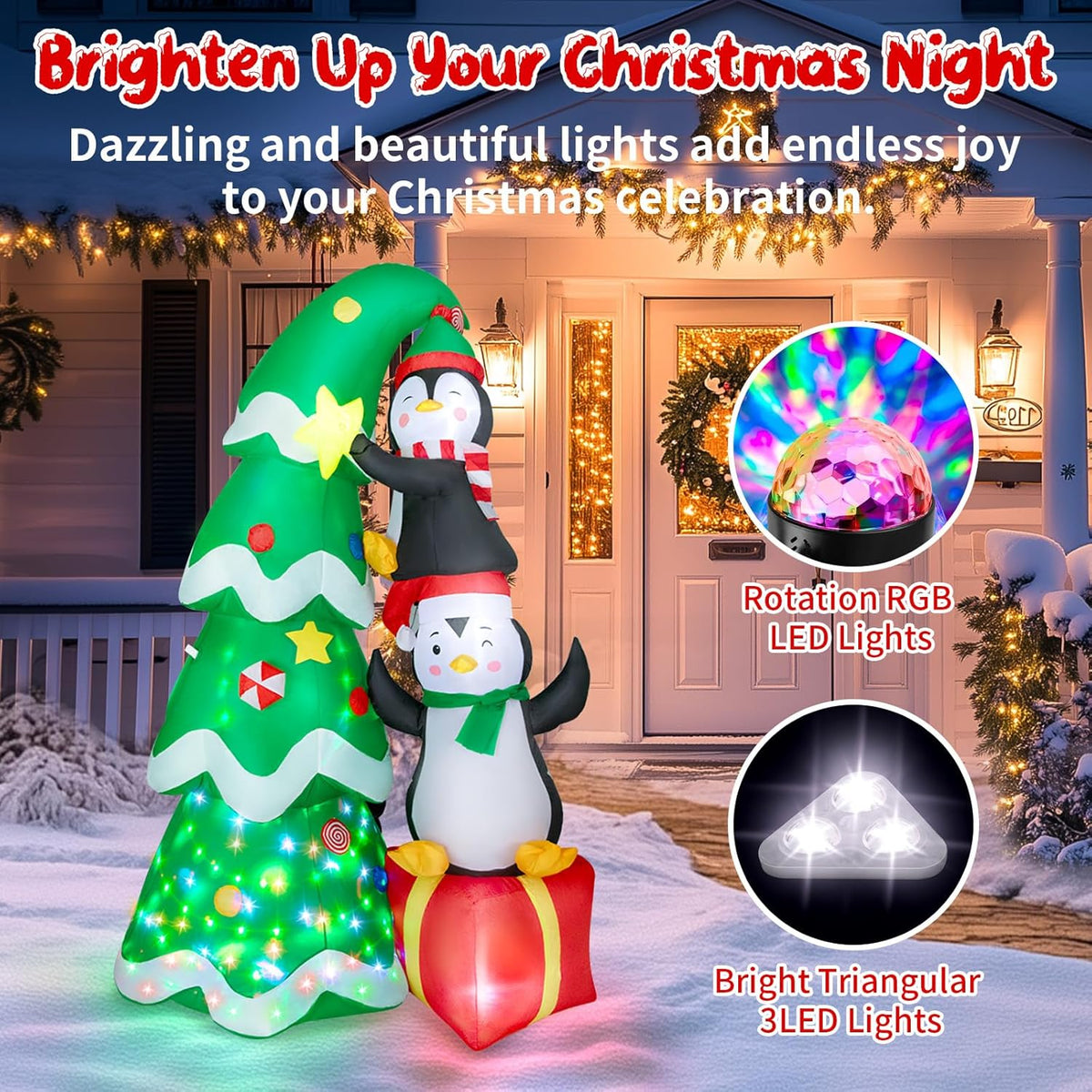 Christmas Tree with Penguins Inflatable