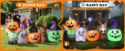 Pumpkin & Black Cat Inflatable