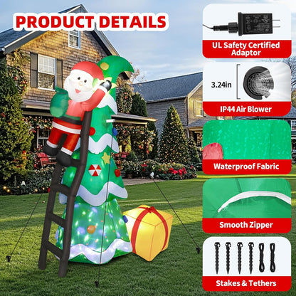 Christmas Tree with Climbing Santa Inflatable