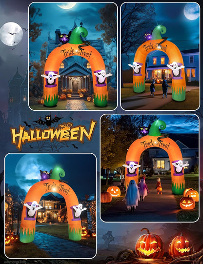 Halloween Ghost & Cat Archway Inflatable