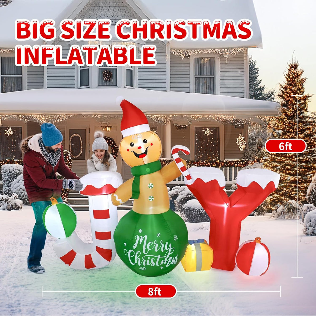 JOY Gingerbread Man Inflatable