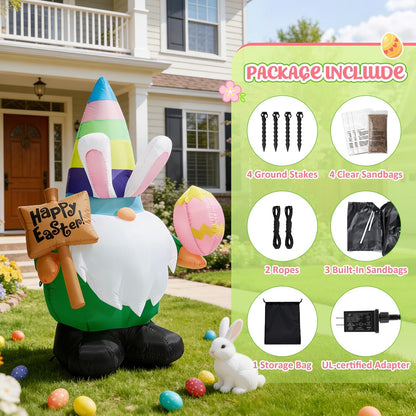 Easter Rabbit Gnome Inflatable