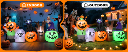 Pumpkin & Black Cat Inflatable