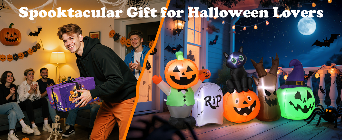 Pumpkin & Black Cat Inflatable