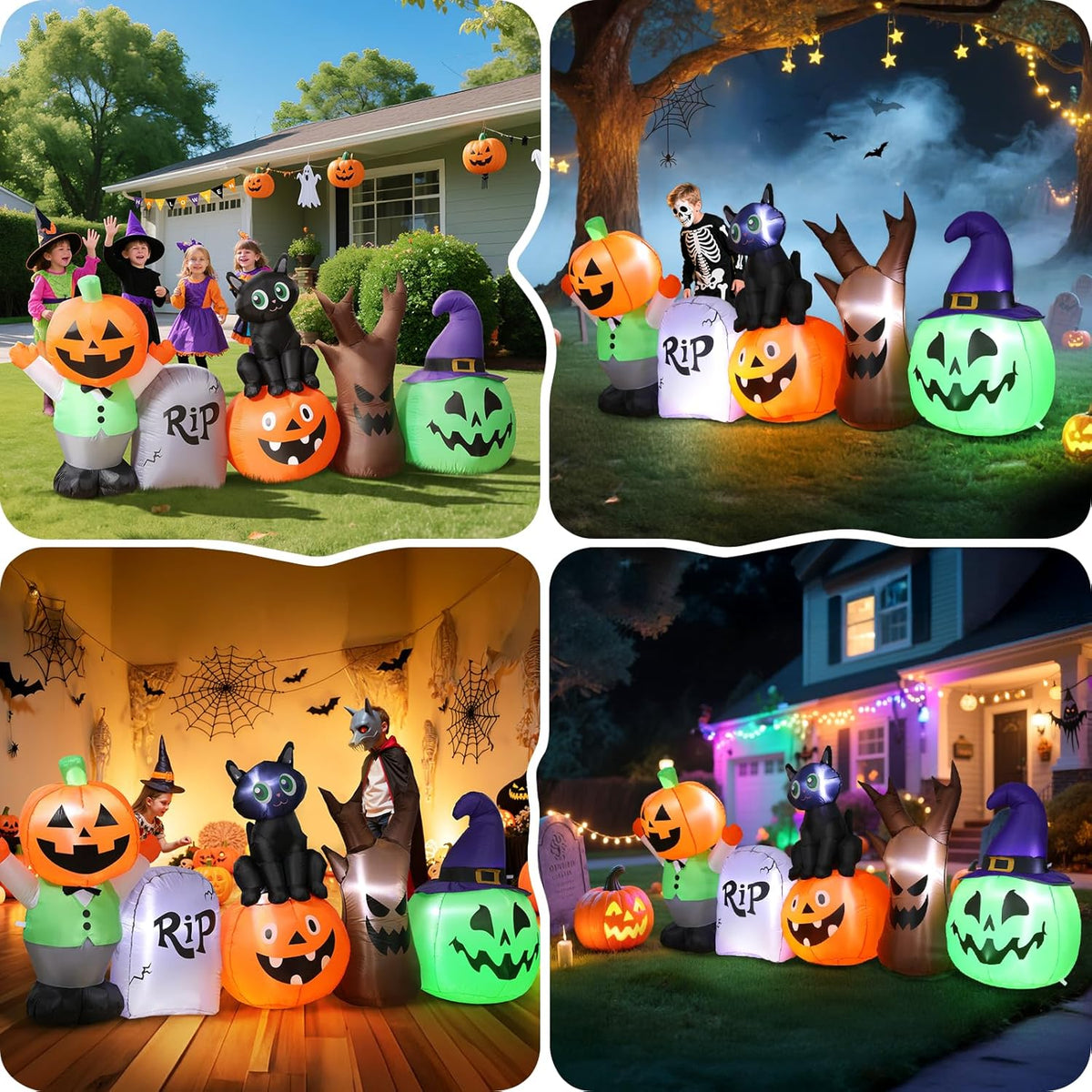 Pumpkin & Black Cat Inflatable