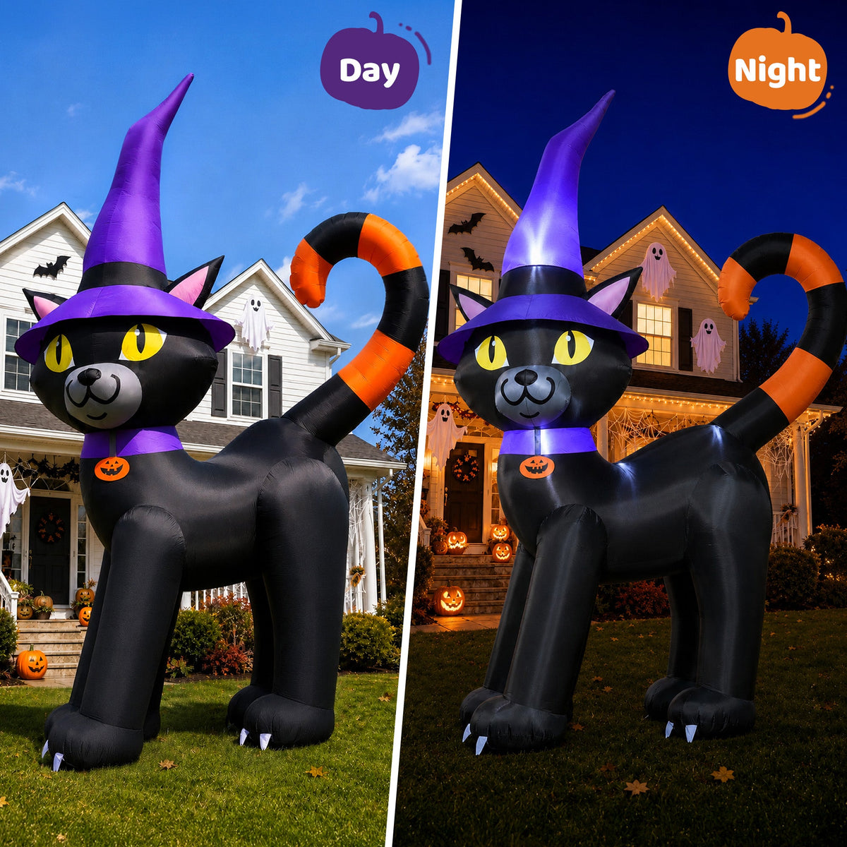 Giant Black Cat Witch Hat Inflatable