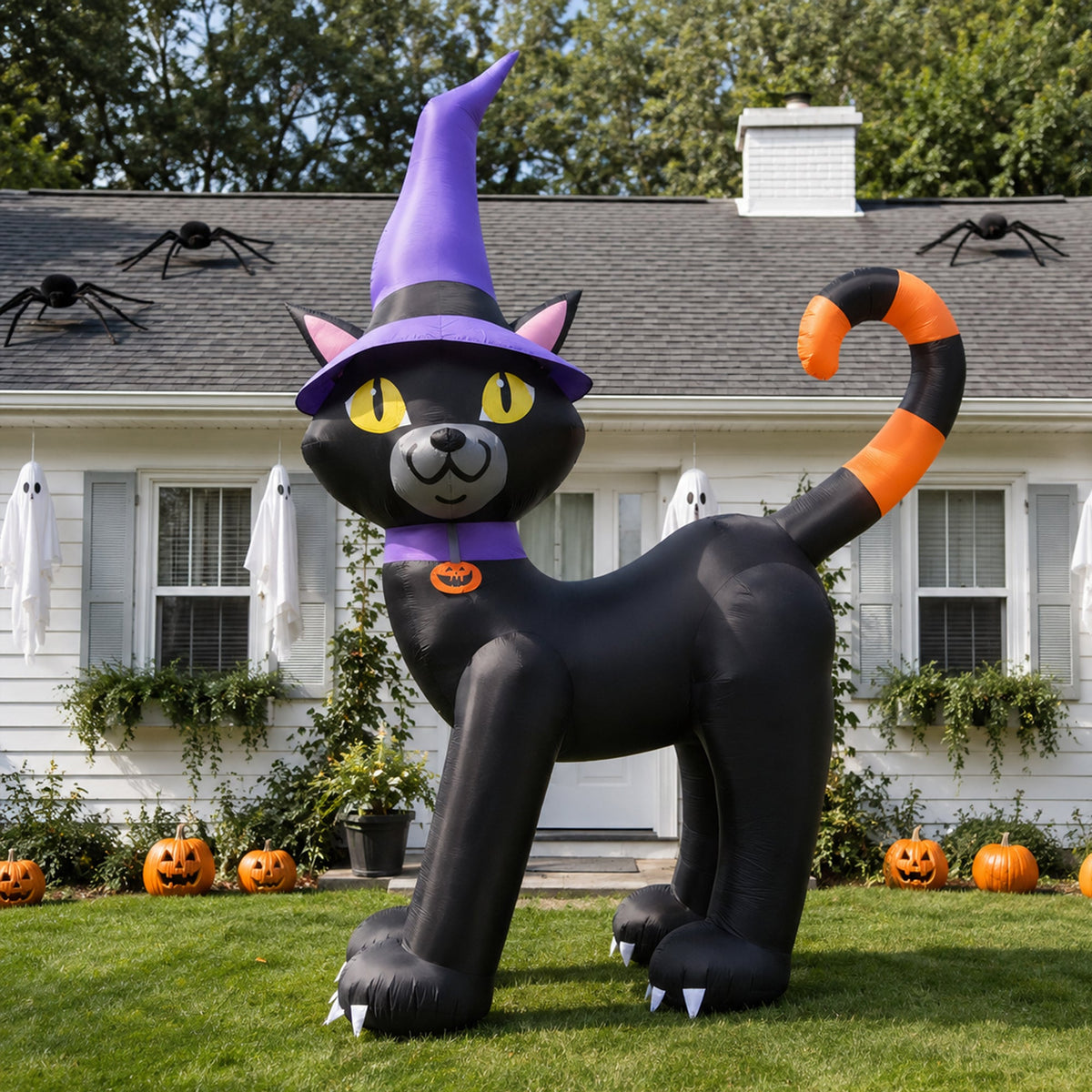 Giant Black Cat Witch Hat Inflatable