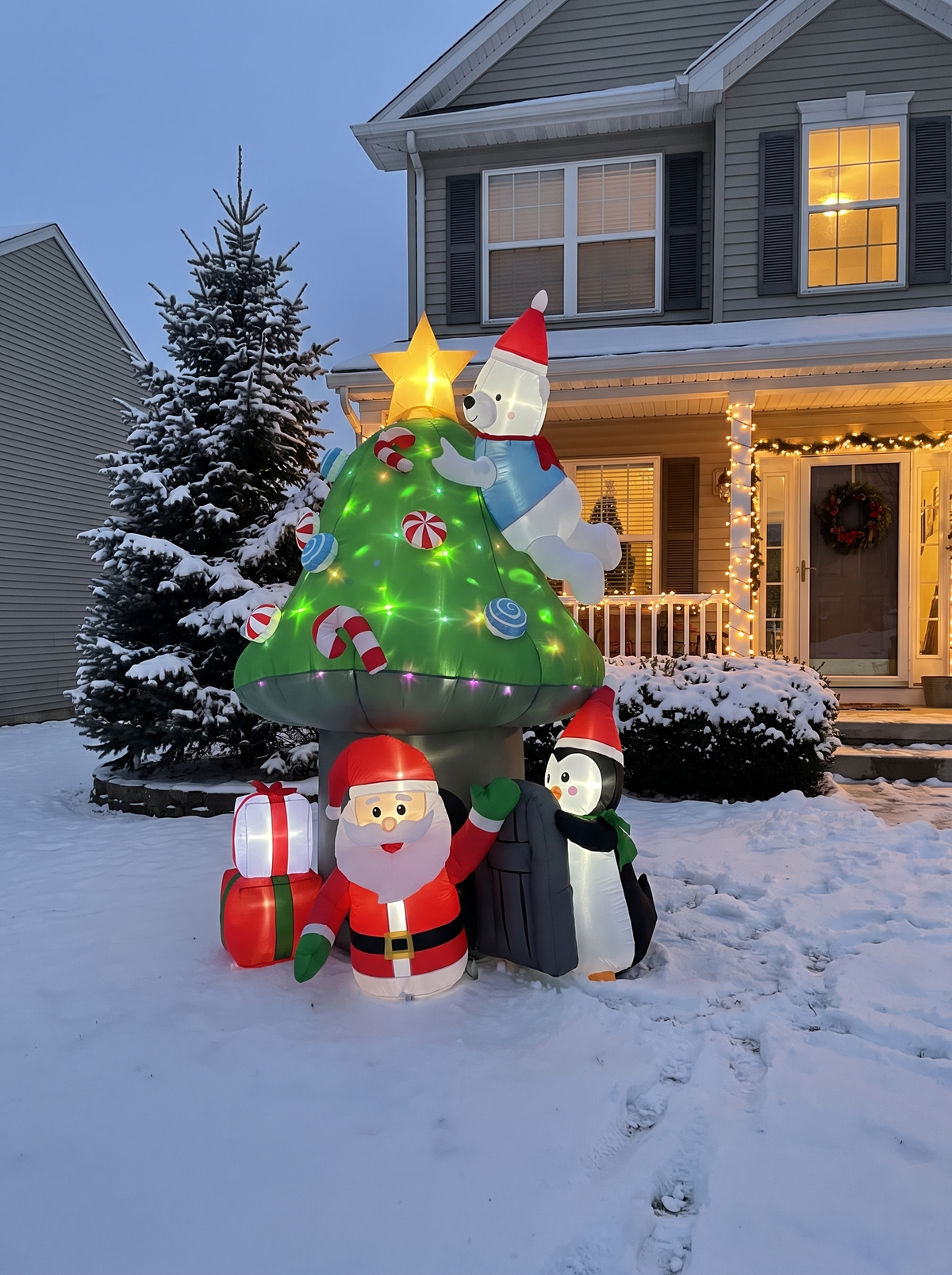 Christmas Mushroom House Inflatable, Something New Every Look