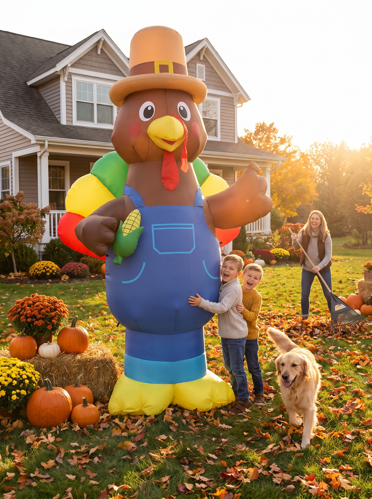 Giant Farmer Turkey Inflatable, The Friendliest Farmer in Town