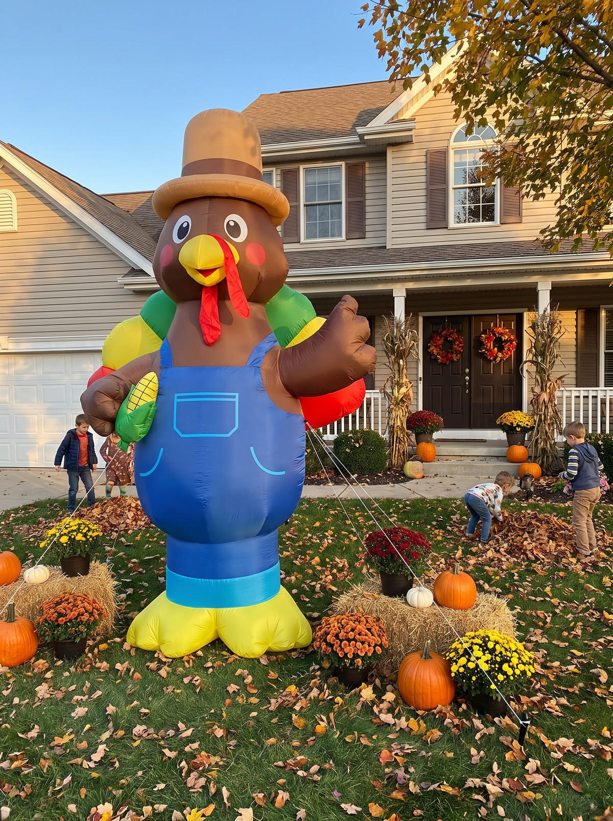 Giant Farmer Turkey Inflatable, One Piece Does It All