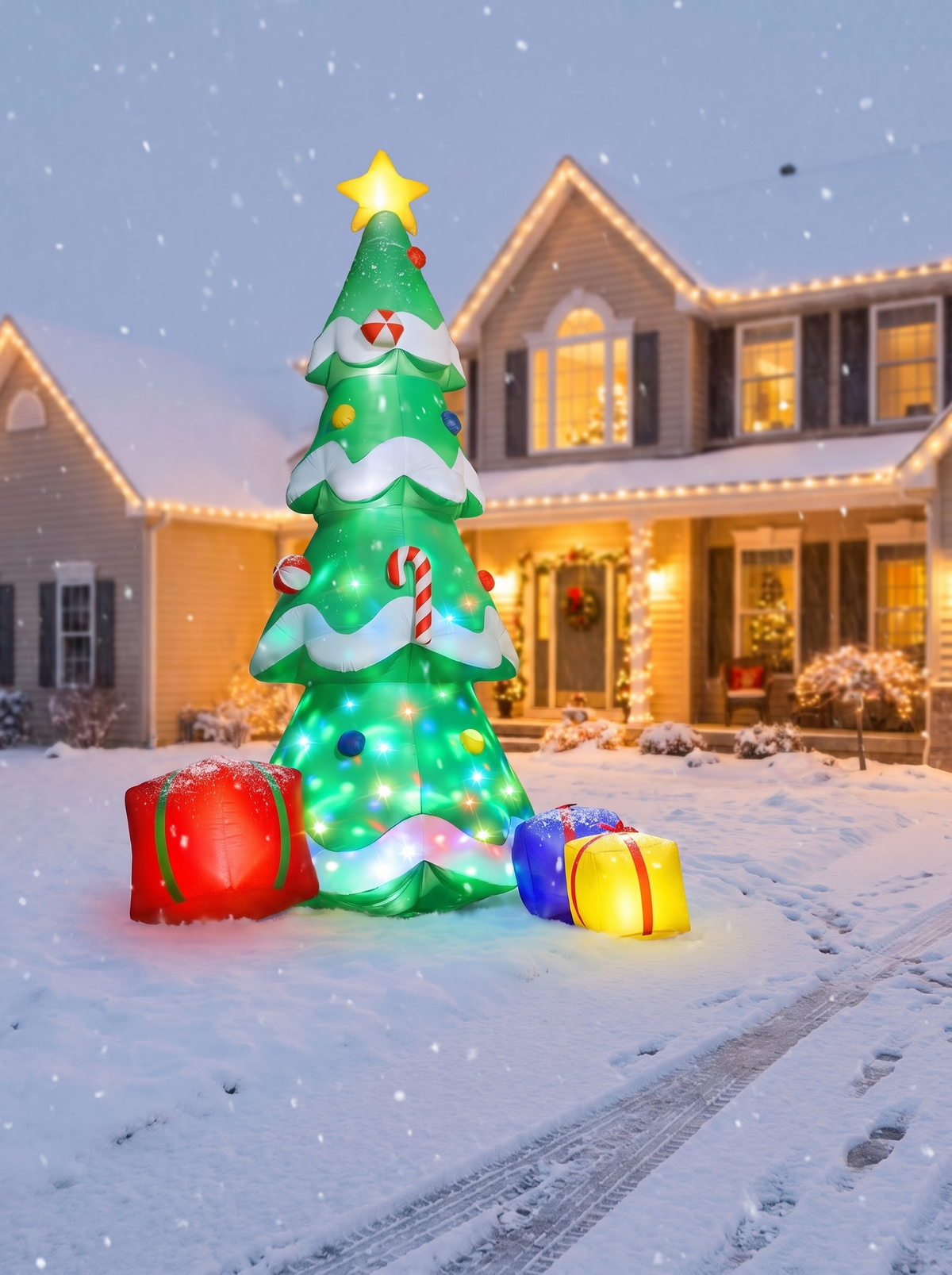 Giant Christmas Tree with Gifts Inflatable, A Complete Scene in One