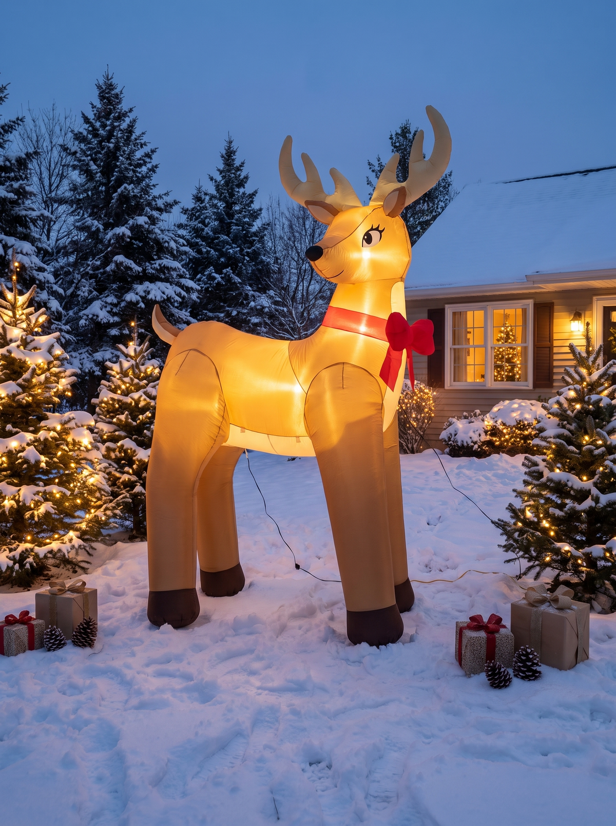 Giant Golden Reindeer Inflatable, Give It Room to Shine