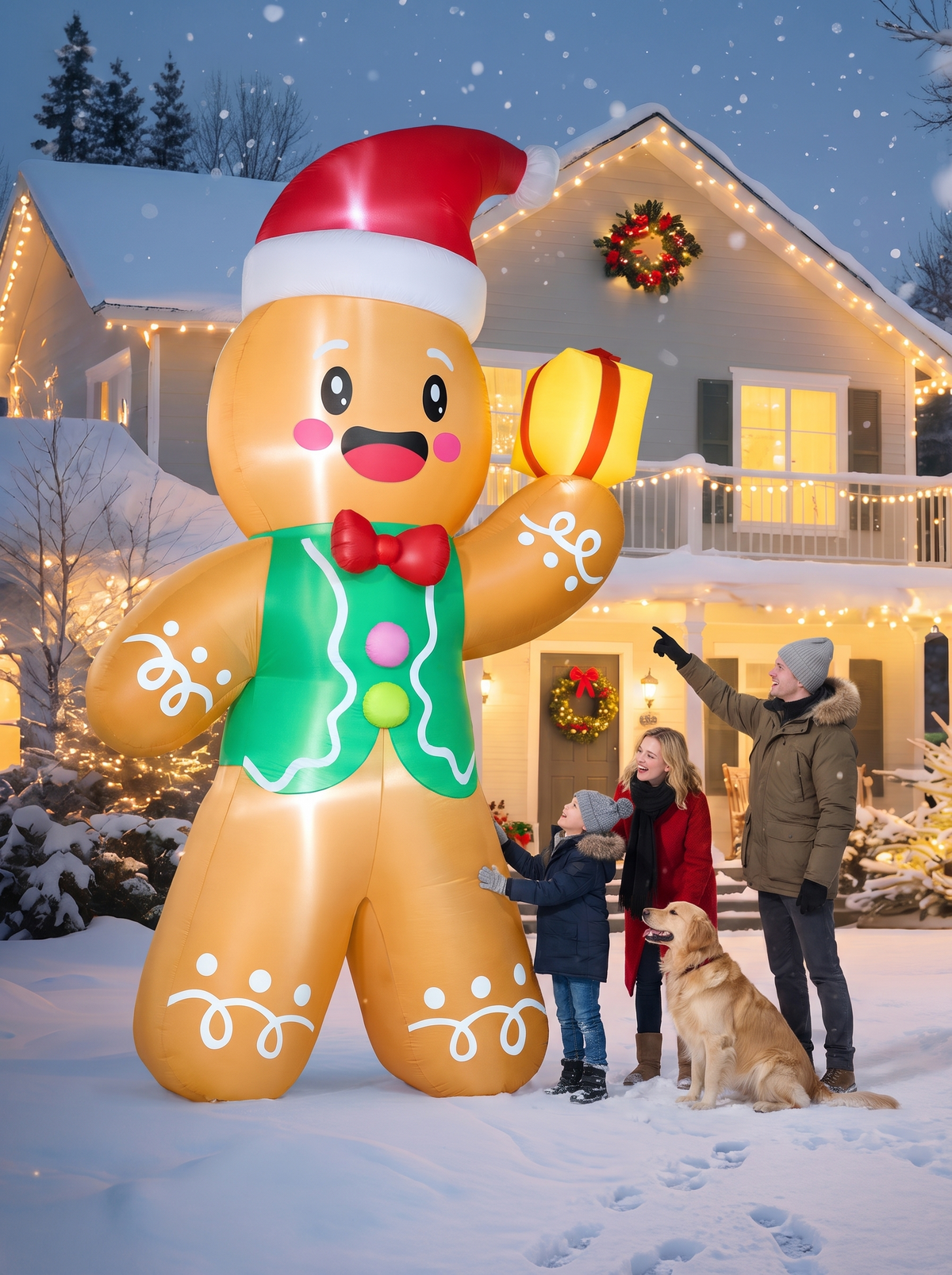 Giant Gingerbread Man Inflatable, Big Enough to Lead the Show