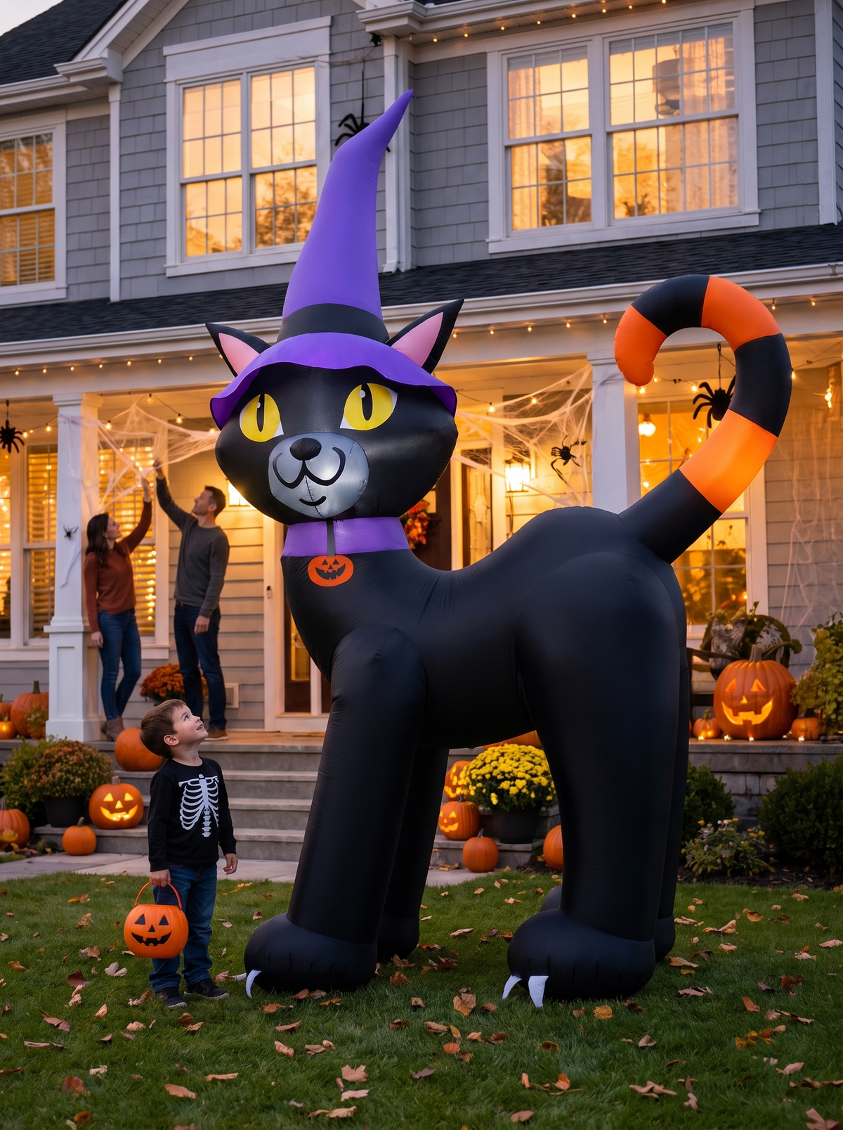 Giant Black Cat Witch Hat Inflatable, Your One Big Showpiece