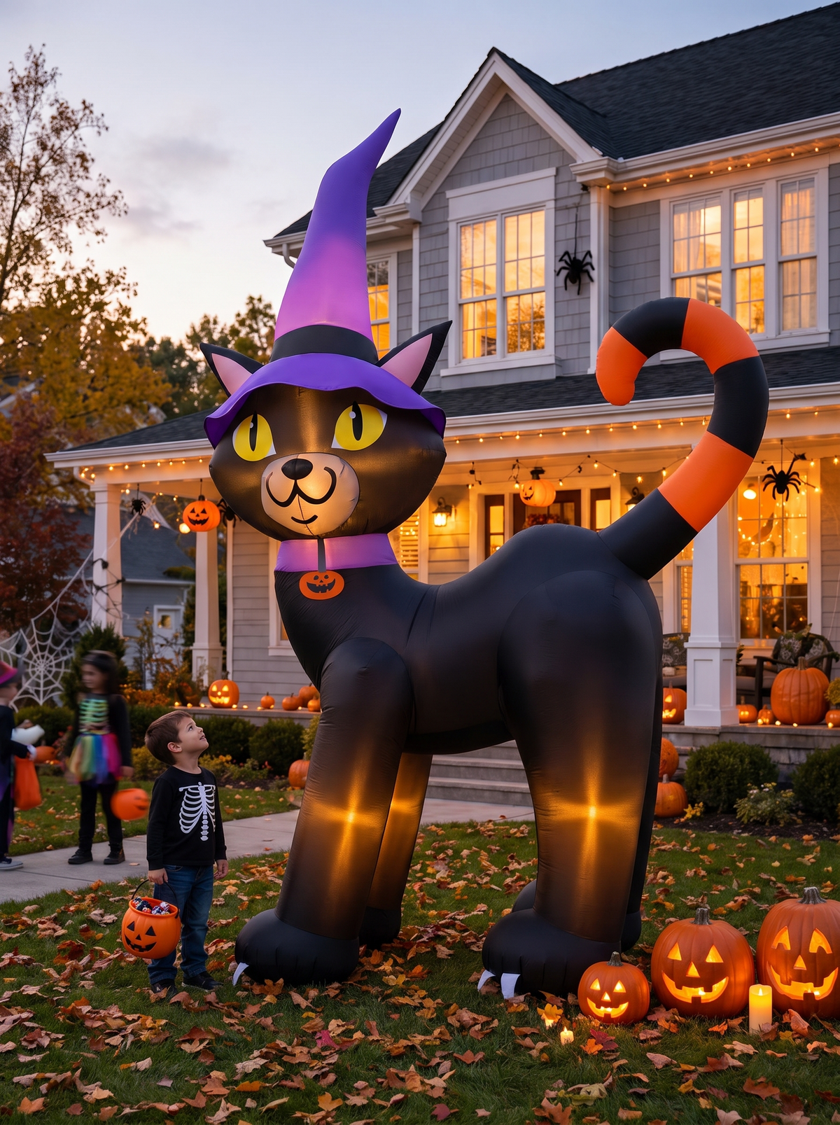 Giant Black Cat Witch Hat Inflatable, Details Worth a Closer Look