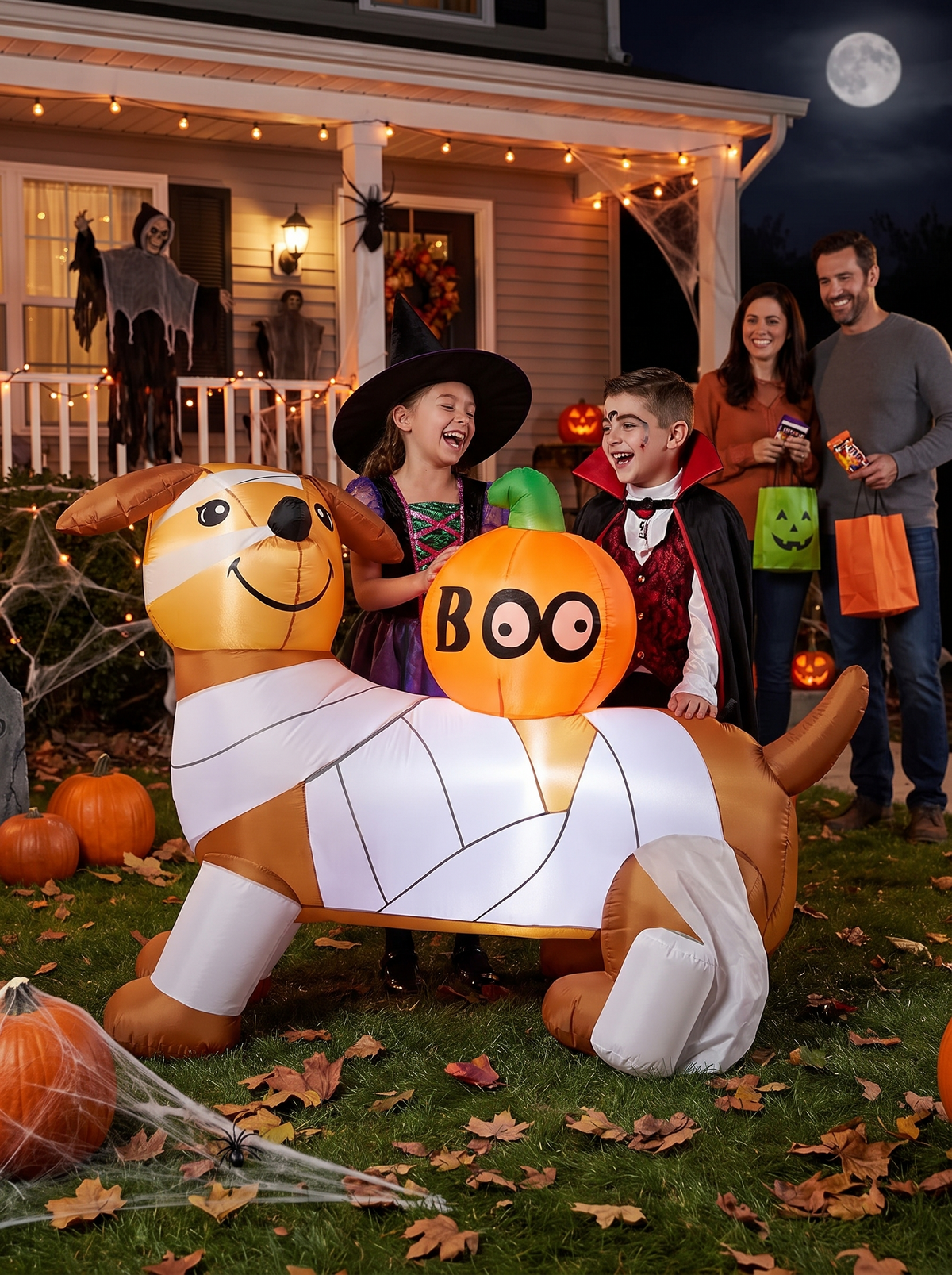 Mummy Dachshund Inflatable, A Laugh for Every Trick or Treater