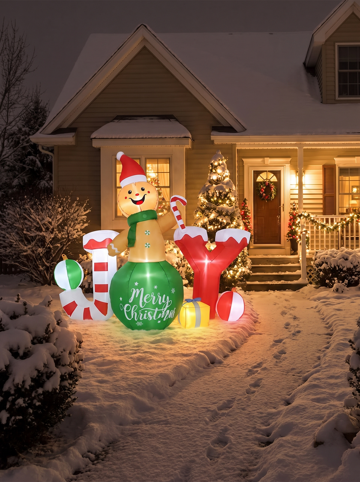 JOY Gingerbread Man Inflatable, Home or Storefront