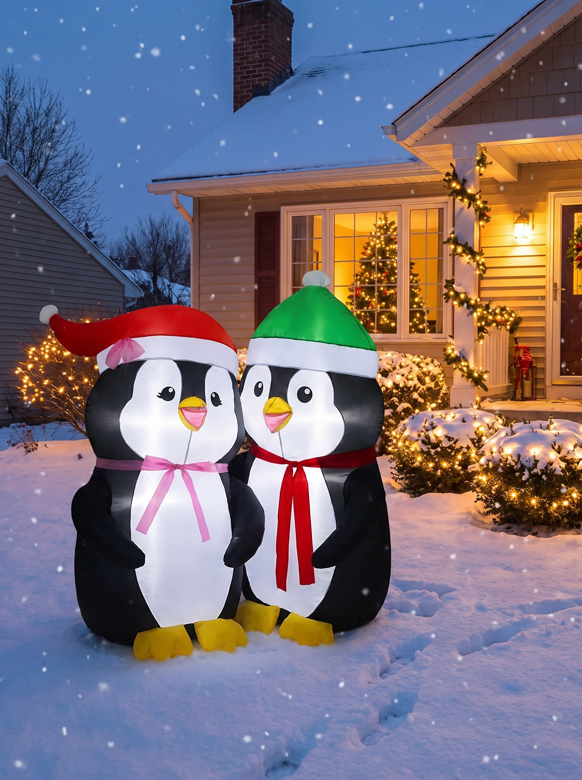 Lovers Penguins Inflatable, A Splash of Color