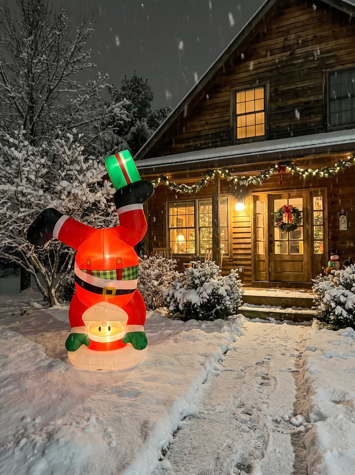 Handstand Santa Inflatable, Santa Flips the Script