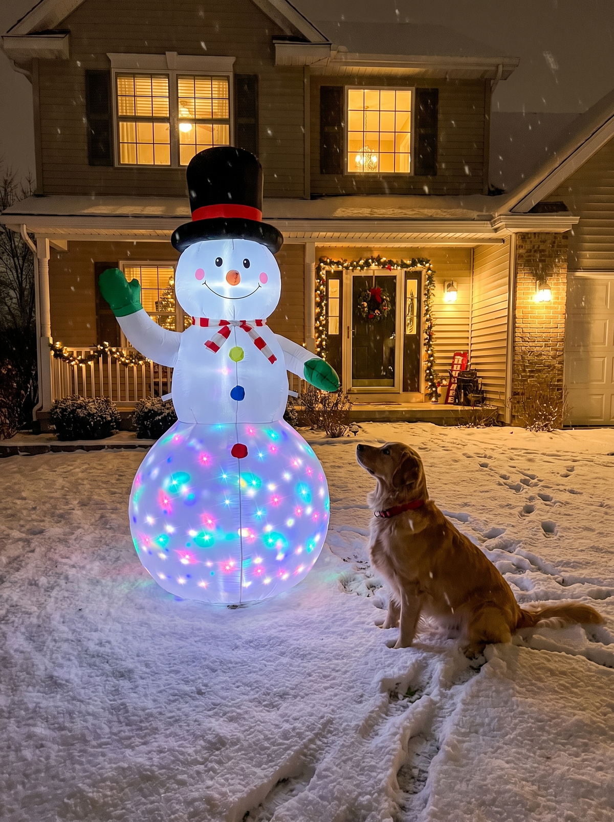 Motion Sensor Snowman Inflatable, Small Size, Big Presence