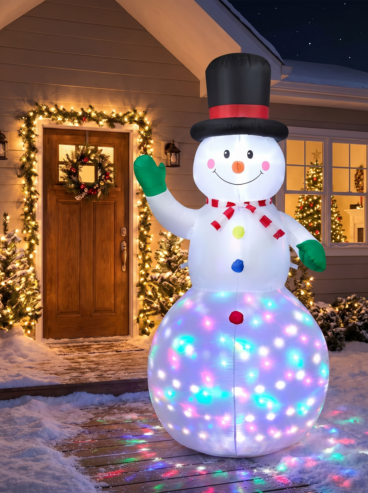 Motion Sensor Snowman Inflatable, A Greeter by the Door