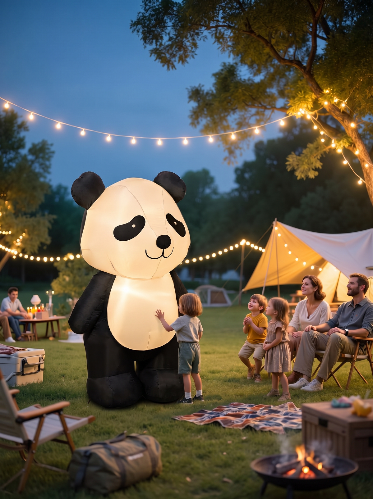 Holiday Panda Inflatable, Fits Anywhere