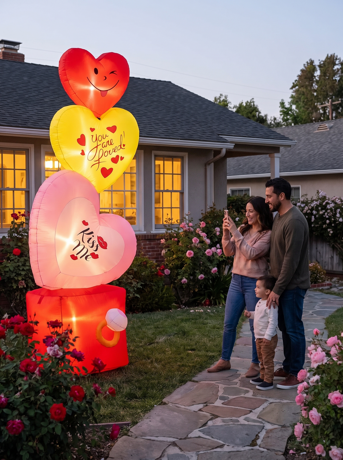 Giant Hearts & Ring Box Inflatable, Say It Big