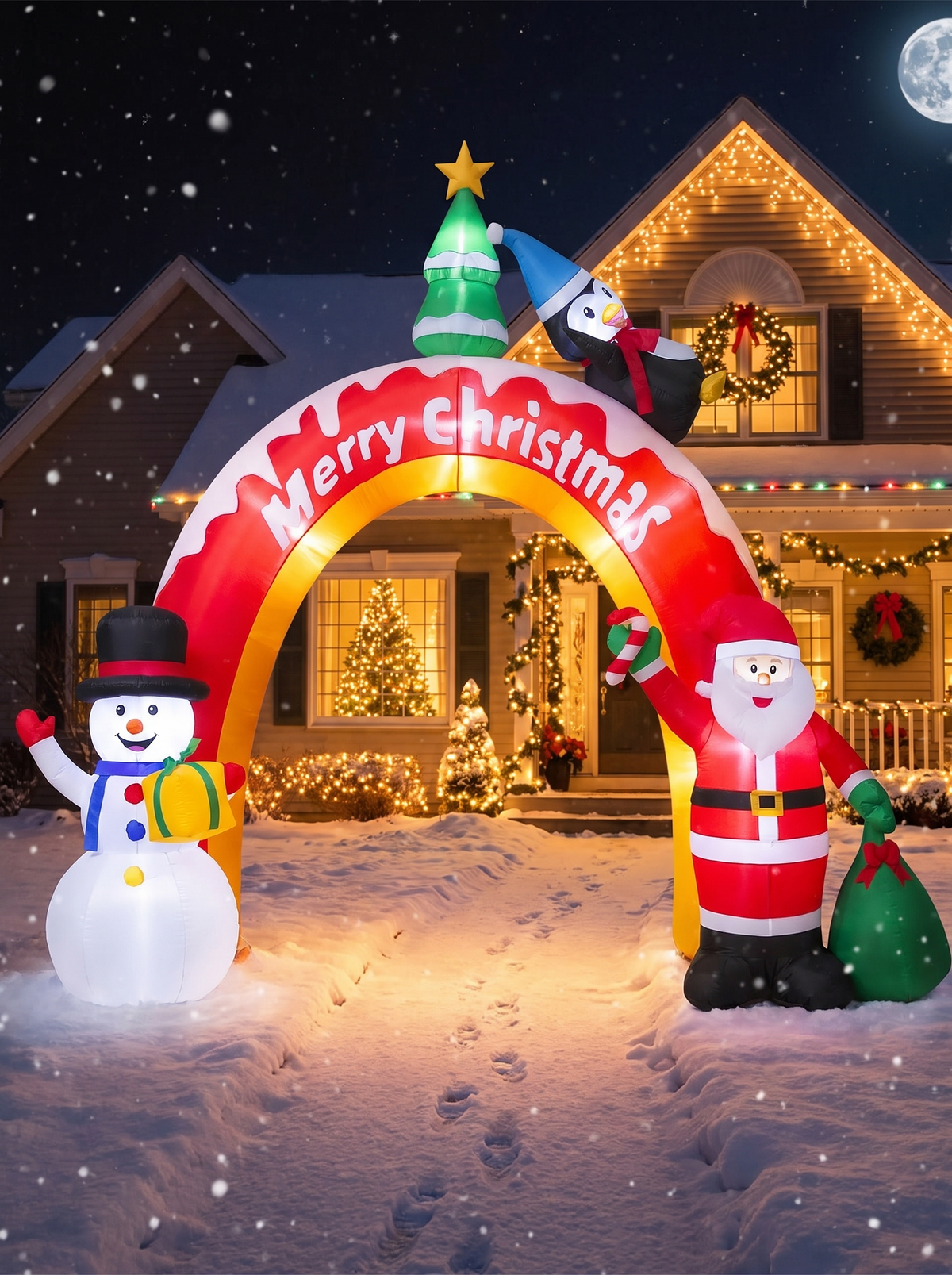 Christmas Archway Inflatable, Lit From Inside