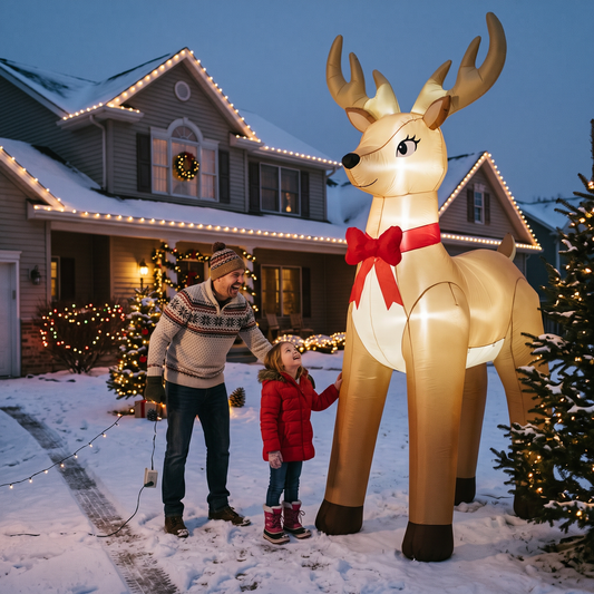 14FT Inflatable Christmas Reindeer with LED Lights