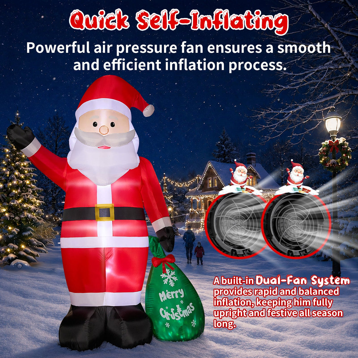 Giant Santa with Gift Bag Inflatable